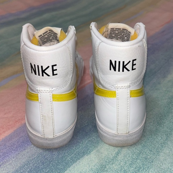 Nike White and Yellow High-Top Sneakers - Picture 5 of 8